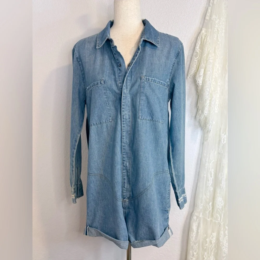 NWT One Teaspoon x Anthropologie Prophecy Denim Jumpsuit Romper Medium